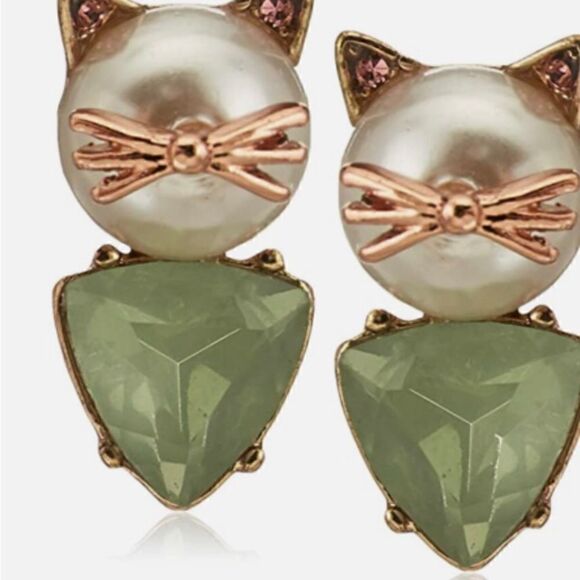 💚 Betsey Johnson NEW unique kitty cat earrings 💚 - Picture 6 of 6